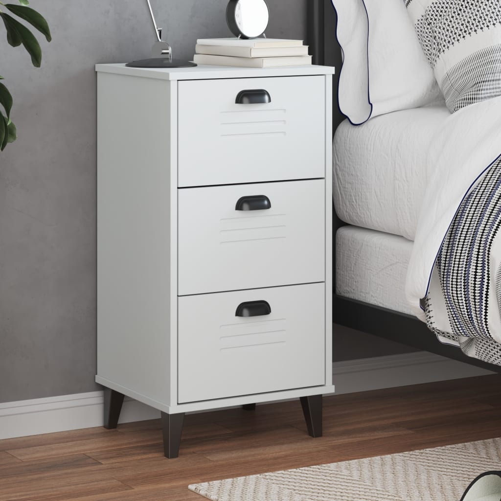 Bedside Table - Edith Yule Nightstand White 40cm - Merkel Designers