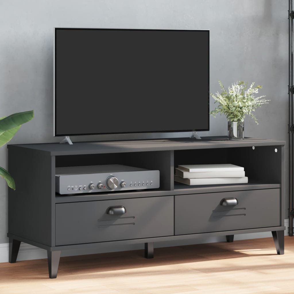 TV Cabinet VIKEN Anthracite Grey Solid Wood Pine - All Things Good