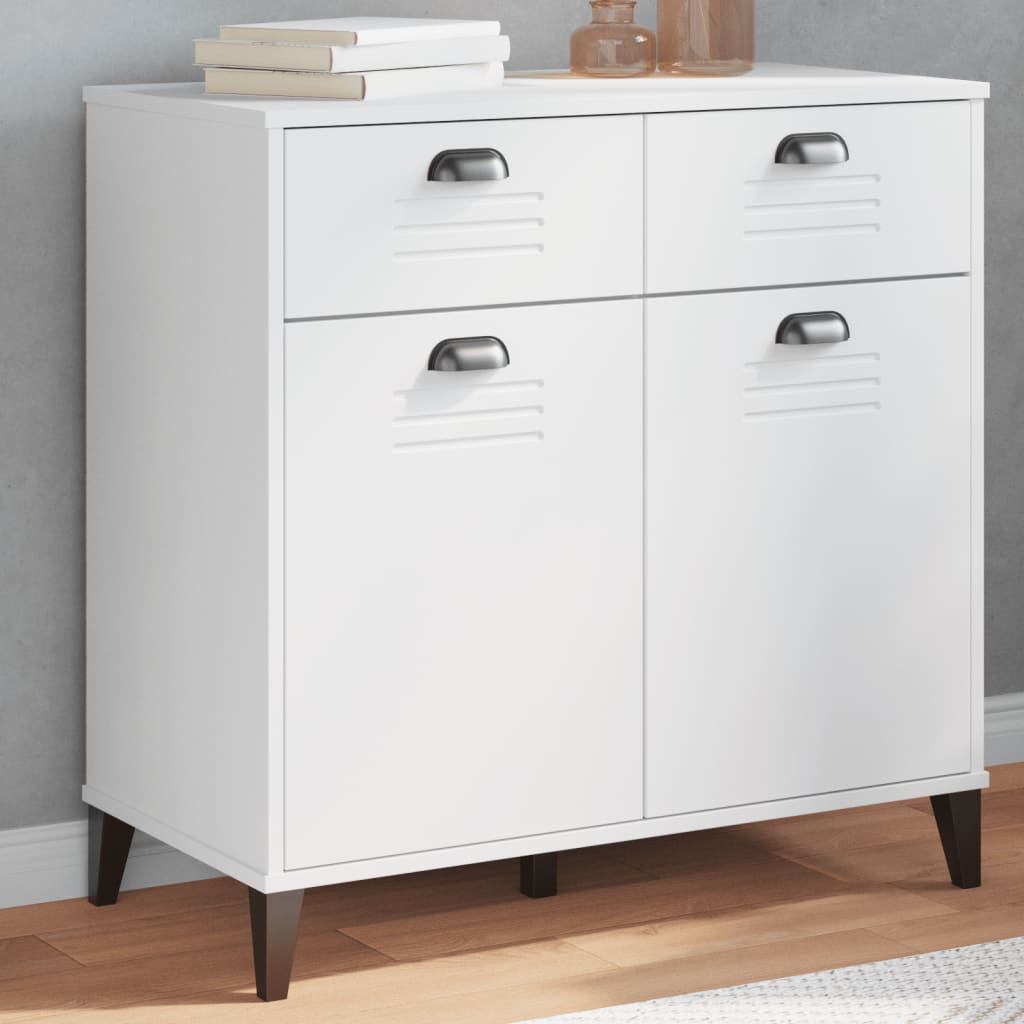 Sideboard VIKEN White 80x40x80 cm Solid Wood Pine - The Home Maker