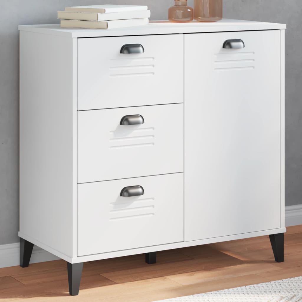 Sideboard VIKEN White 80x40x80 cm Solid Wood Pine - All Things Good