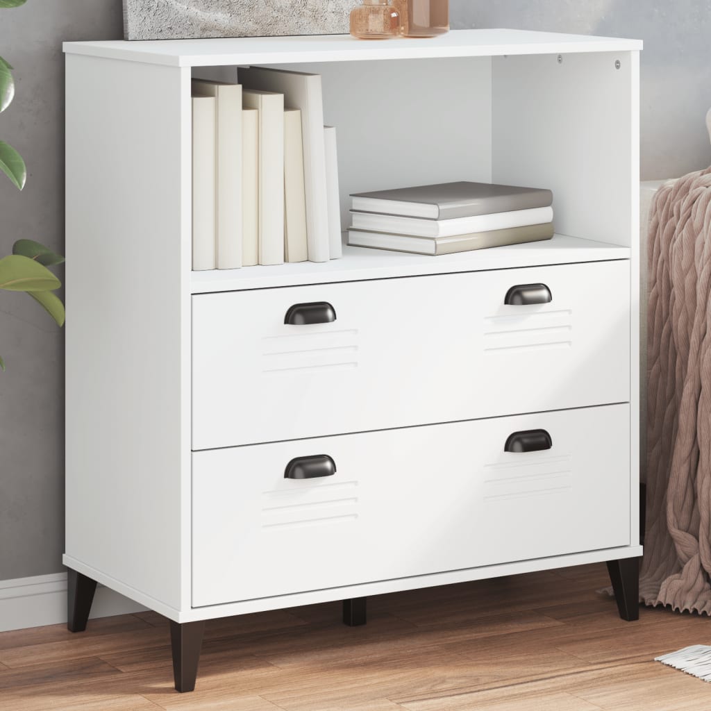 Bookcase VIKEN White 80x40x90 cm Solid Wood Pine - All Things Good