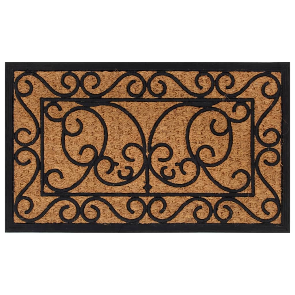 Door Mat Rectangular 45x75cm Rubber and Coir - Casper Homes