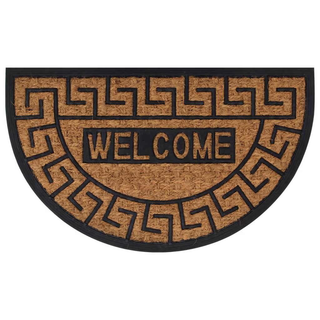 Door Mat Half Round 45x75cm Rubber and Coir - Merlin Deals