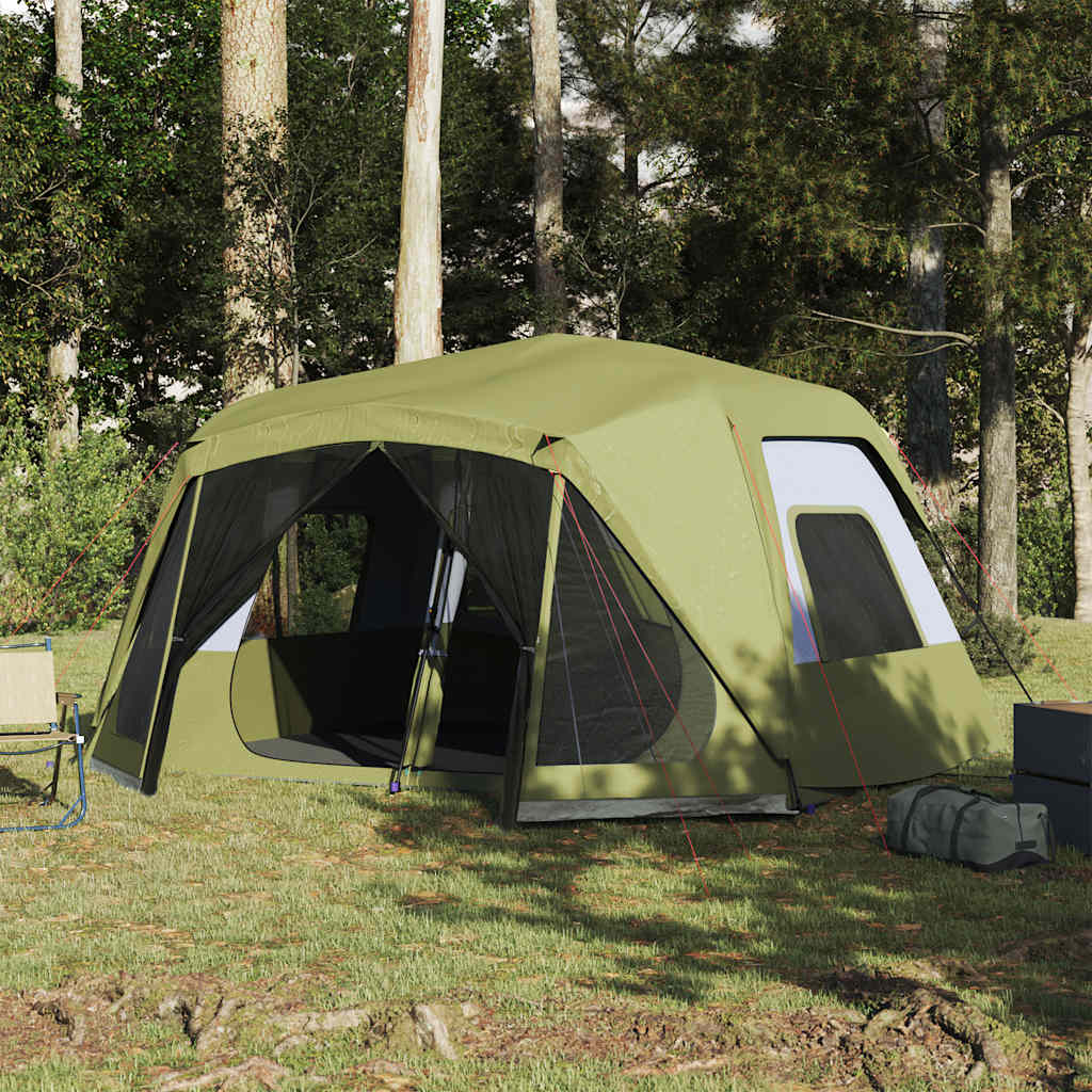Family Tent 10-Person Green Quick Release Waterproof - Discount Dealers