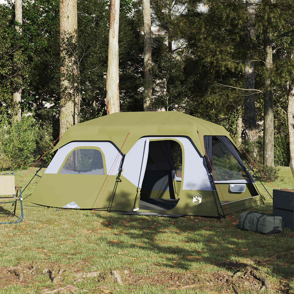 Family Tent 9-Person Green Quick Release Waterproof - Charlotte Dunes