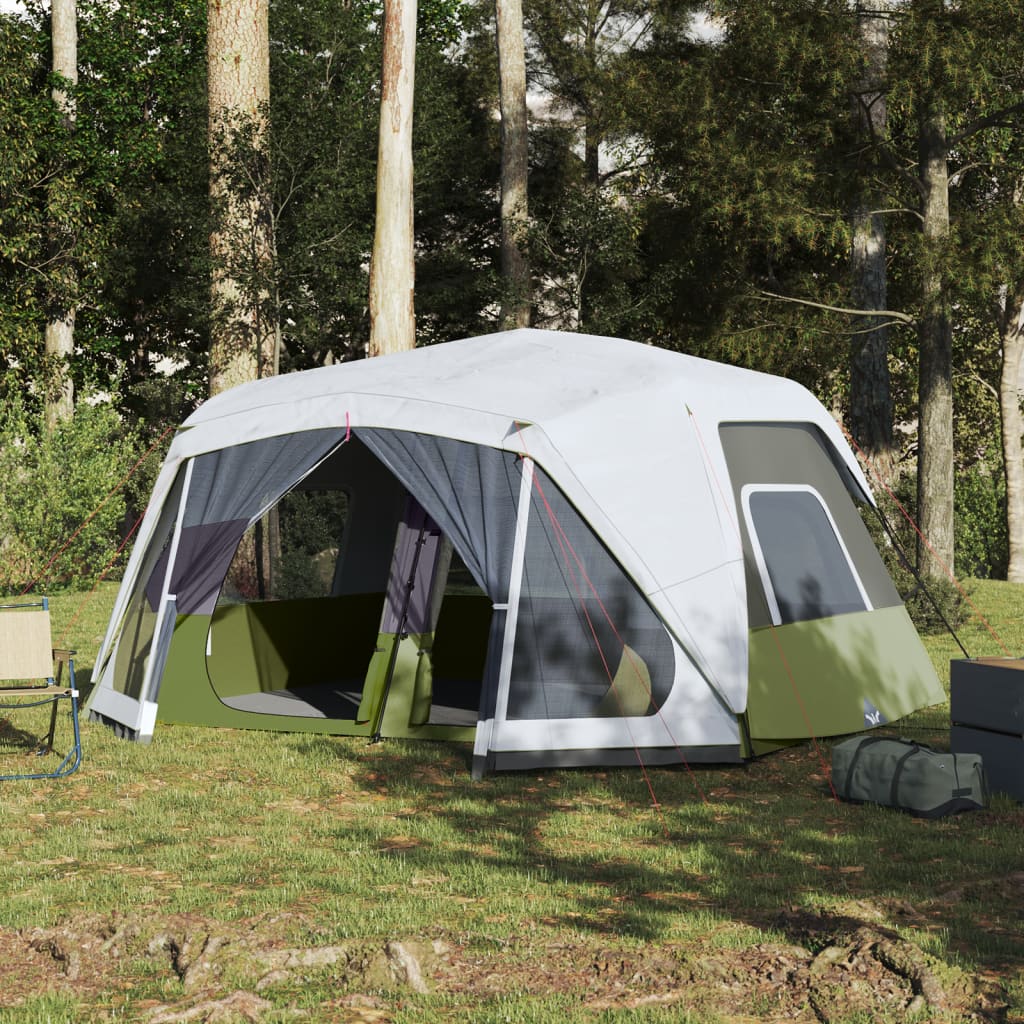 Family Tent with LED 10-Person Light Green Quick Release - Charlotte Dunes
