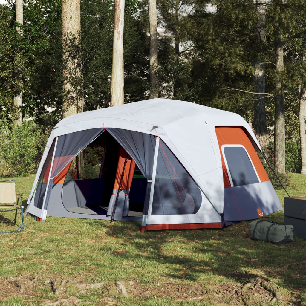 Family Tent with LED 10-Person Light Grey and Orange Quick Release - Charlotte Dunes