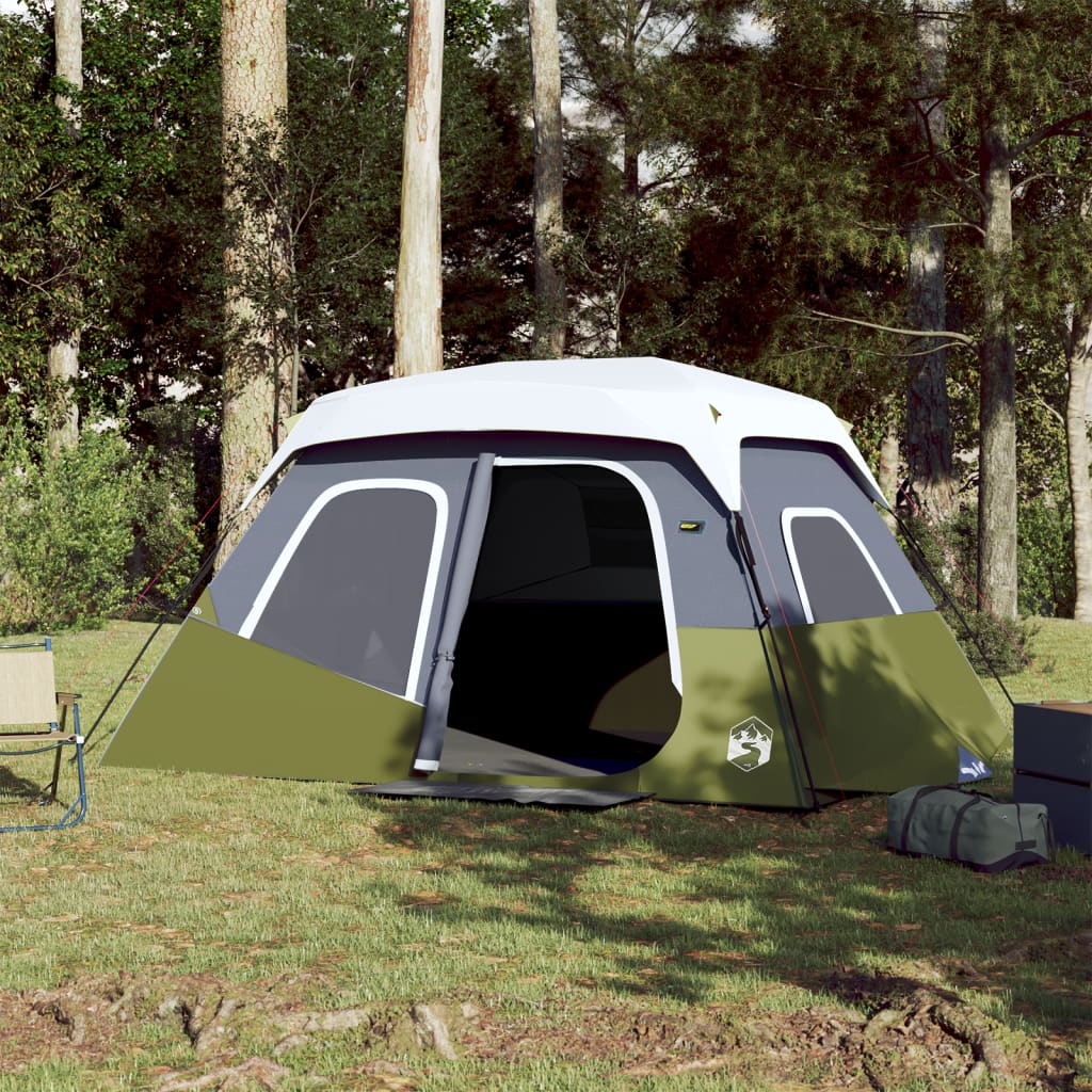 Family Tent with LED 6-Person Light Green Quick Release - Charlotte Dunes