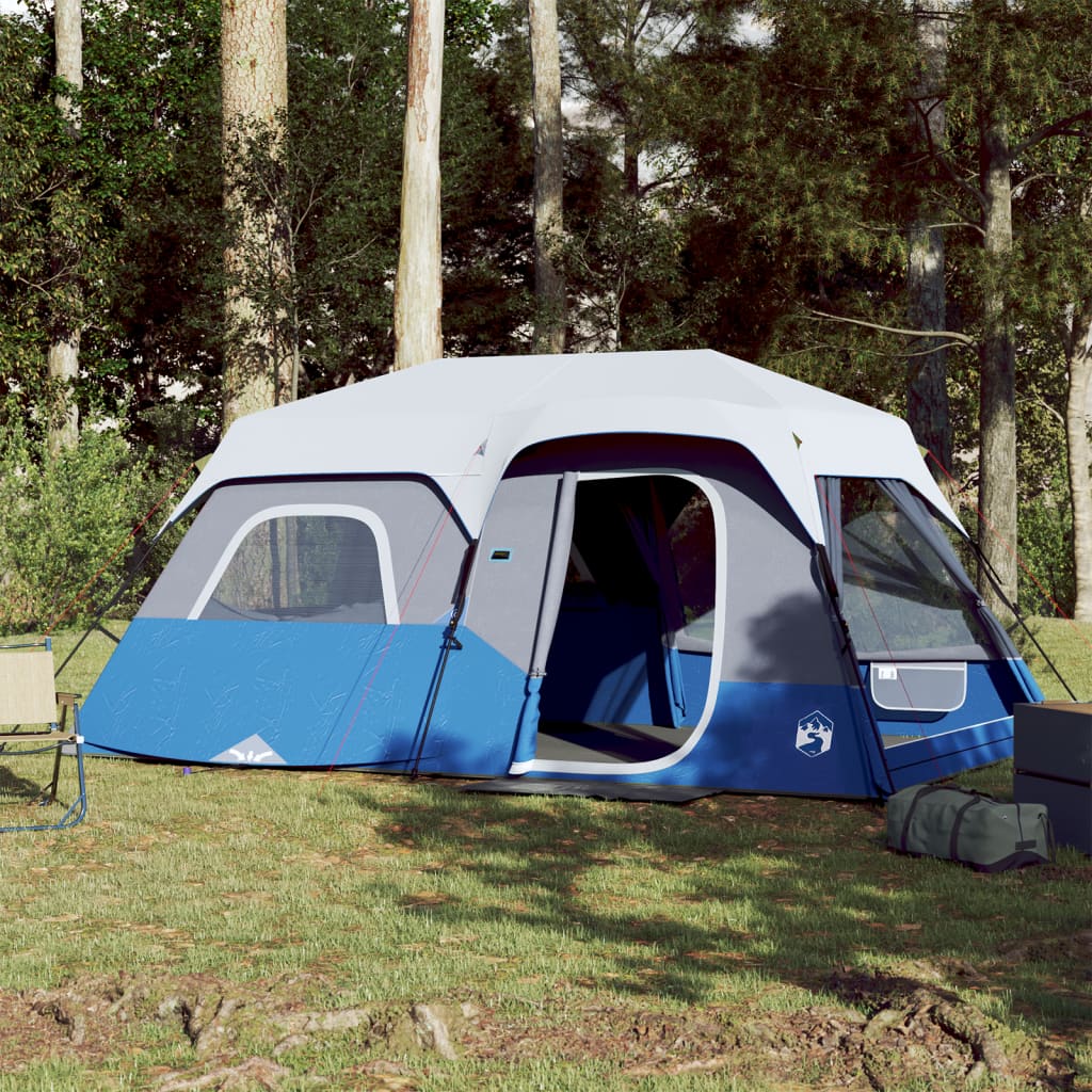 Family Tent with LED 9-Person Light Blue Quick Release - Charlotte Dunes