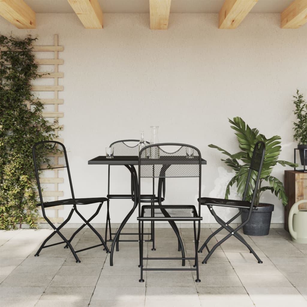 5 Piece Garden Dining Set Anthracite Metal Mesh - Discount Dealers
