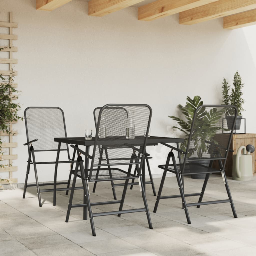 5 Piece Garden Dining Set Anthracite Metal Mesh - Tyrell & Tyrell