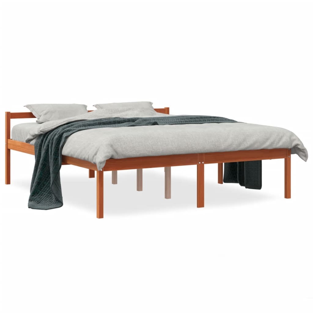 Bed Frame Wax Brown 160x200 cm Solid Wood Pine - Direct Imports