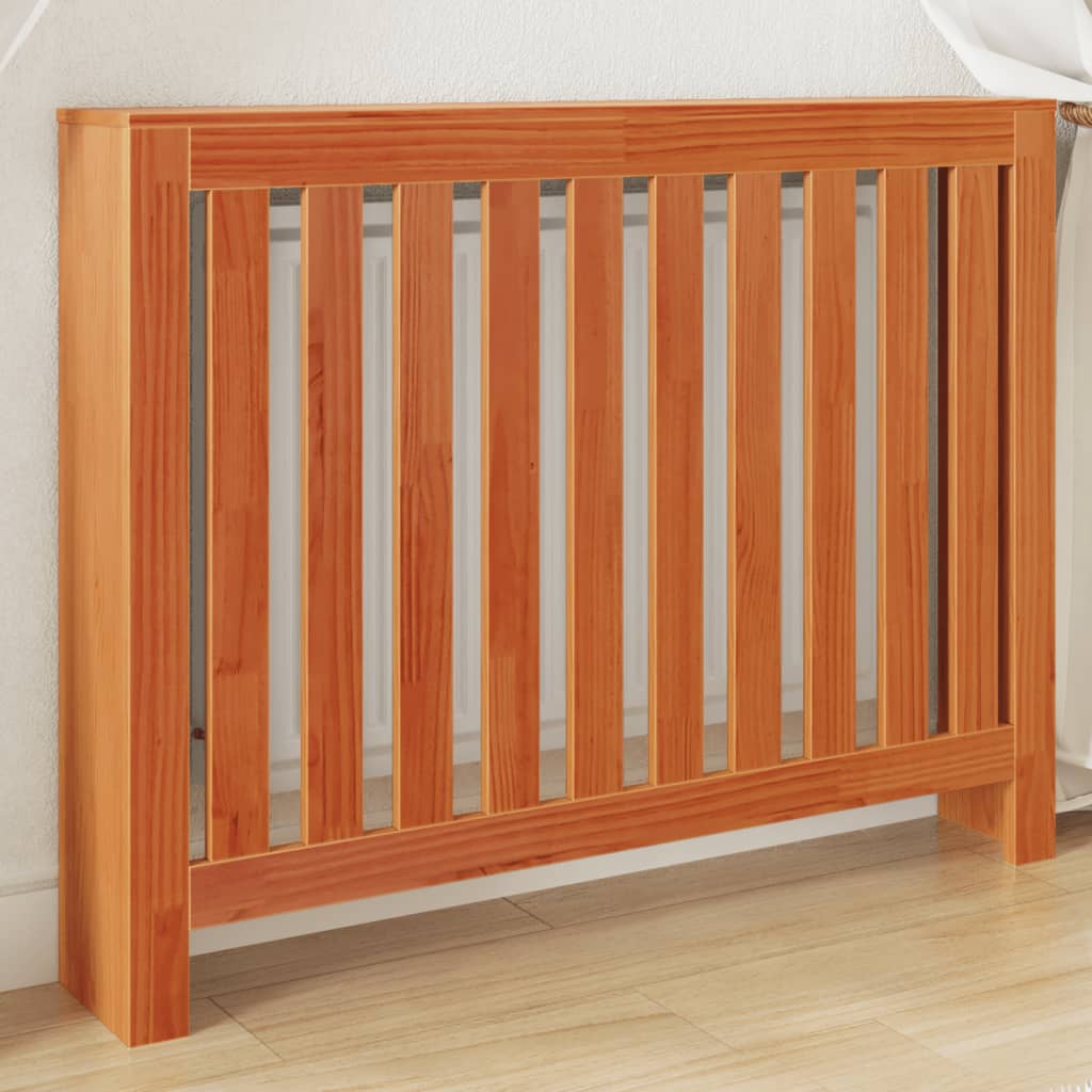 Radiator Cover Wax Brown 108.5x19x84 cm Solid Wood Pine - Direct Imports