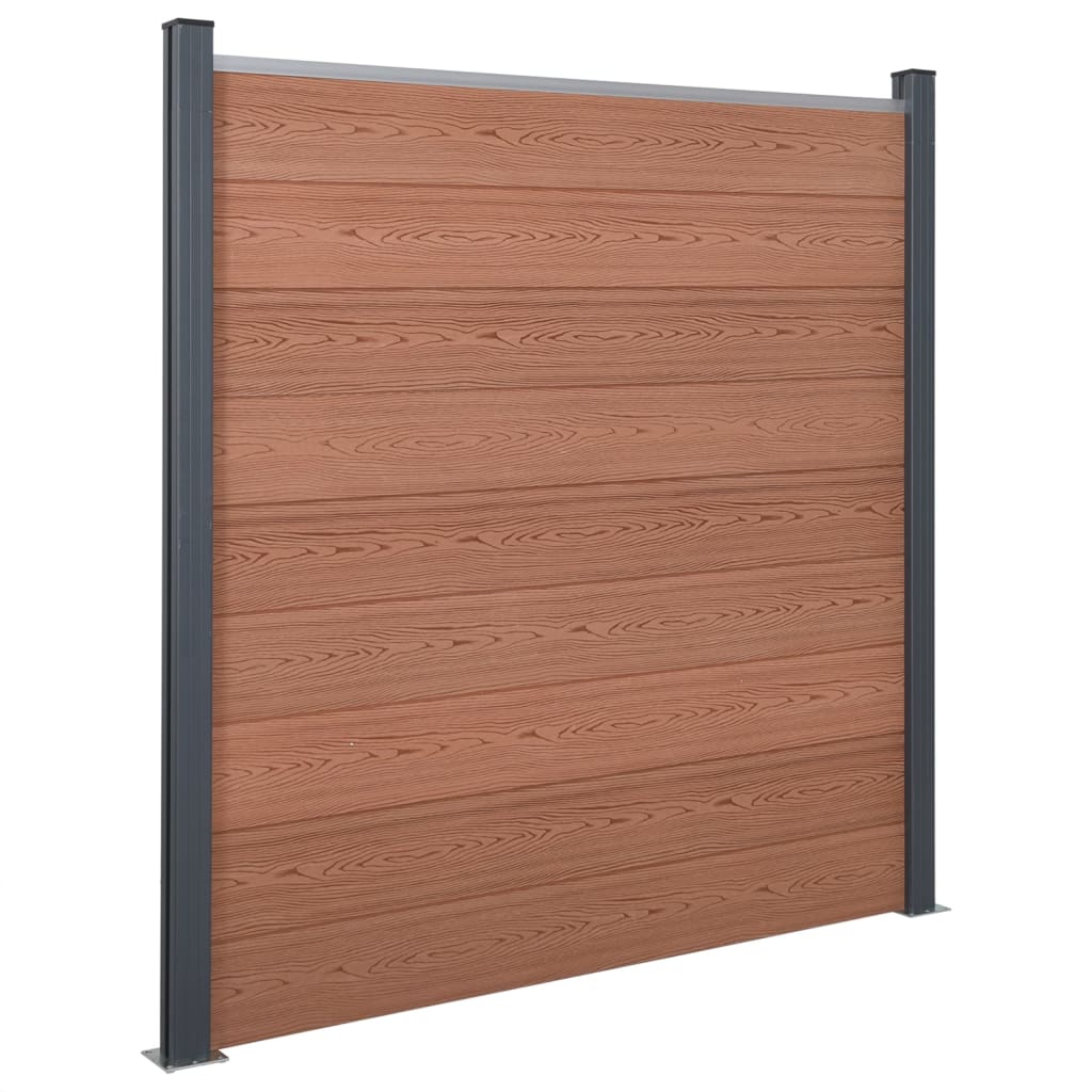 Fence Panel Set Brown 180x186 cm WPC - Millennium Furniture