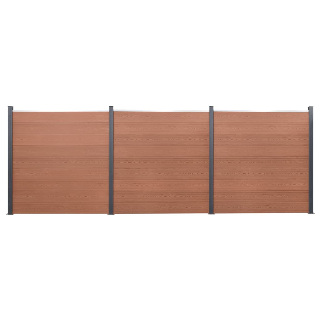Fence Panel Set Brown 526x186 cm WPC - Merkel Designers
