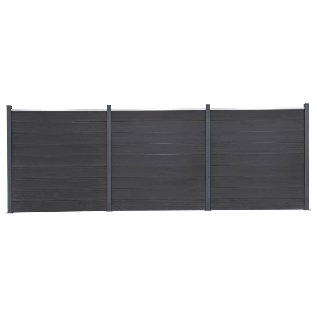 Fence Panel Set Grey 526x186 cm WPC - Tyrell & Tyrell