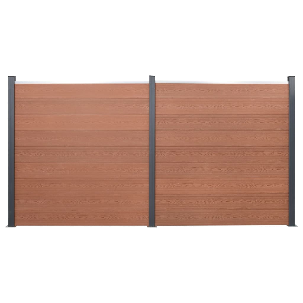 Fence Panel Set Brown 353x186 cm WPC - Millennium Furniture