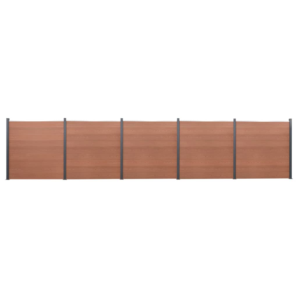 Fence Panel Set Brown 872x186 cm WPC - The Home Maker