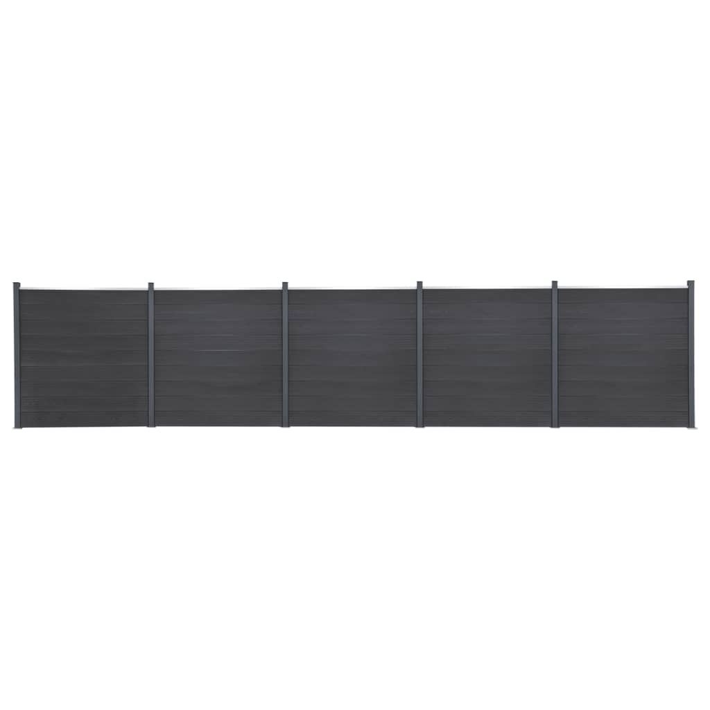 Fence Panel Set Grey 872x186 cm WPC - Merkel Designers