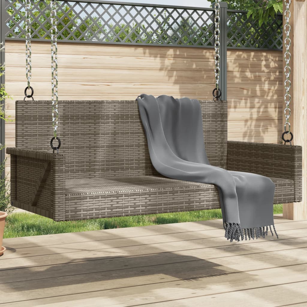 Swing Bench Grey 119x56x48 cm Poly Rattan - Discount Dealers