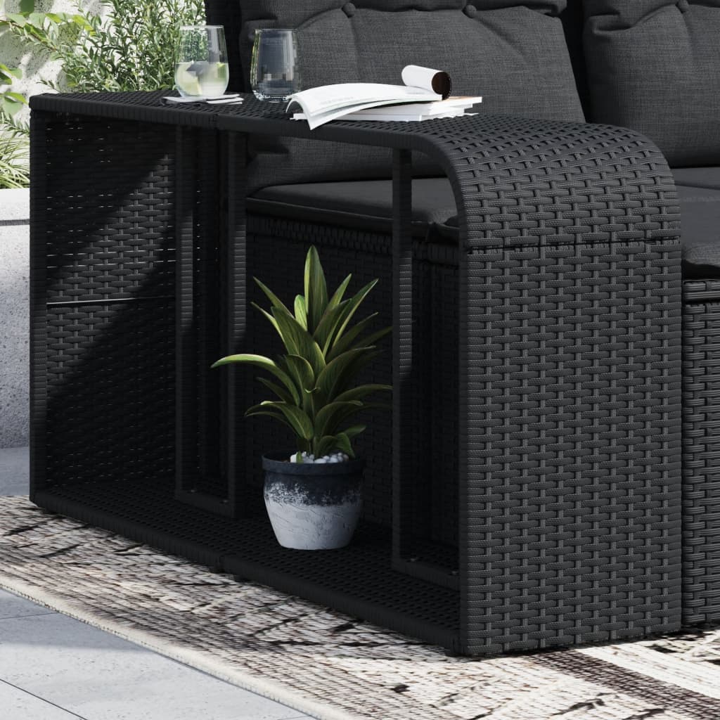 Storage Shelves 2 pcs Black Poly Rattan - Style and Chic
