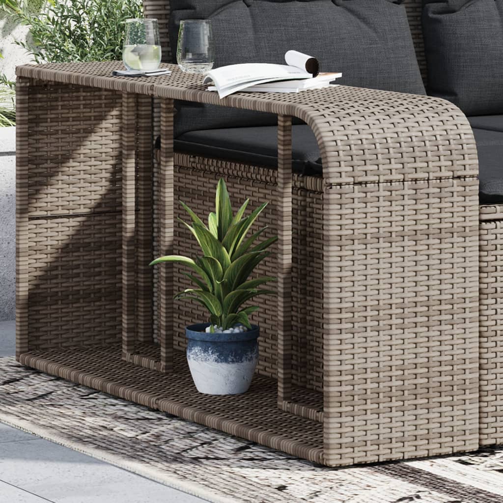 Storage Shelves 2 pcs Grey Poly Rattan - The Home Maker