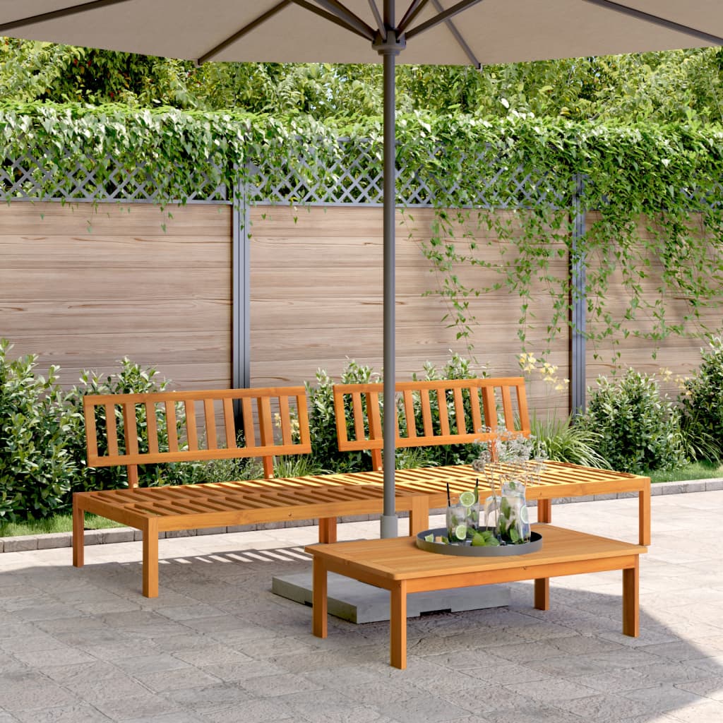 Garden Pallet Middle Sofas 2 pcs Solid Wood Acacia - vid-3209433 - Decor Base