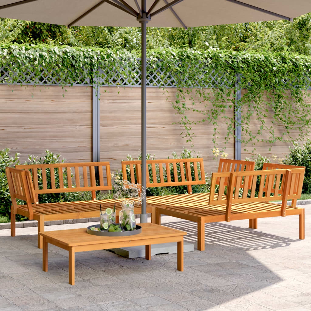 4 Piece Garden Pallet Sofa Set Solid Wood Acacia - The Home Maker