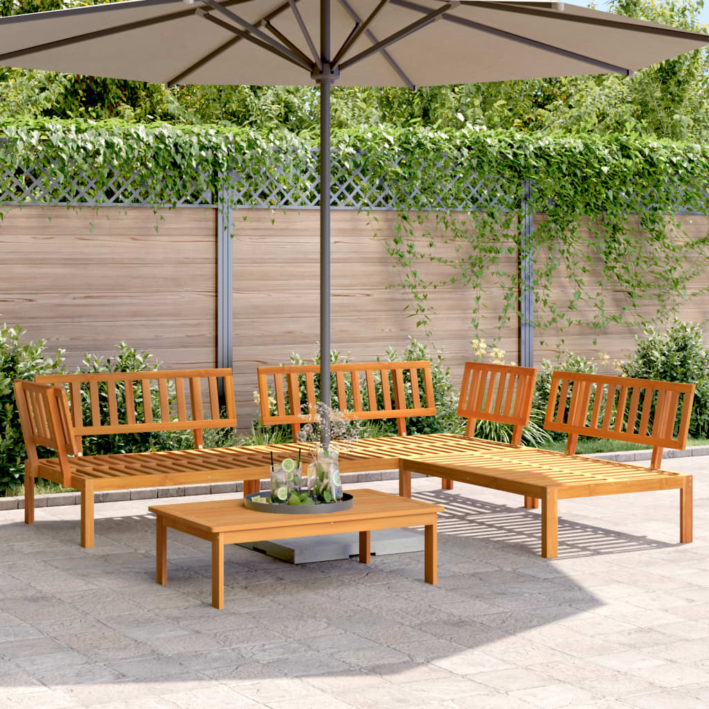 4 Piece Garden Pallet Sofa Set Solid Wood Acacia - Design Hut
