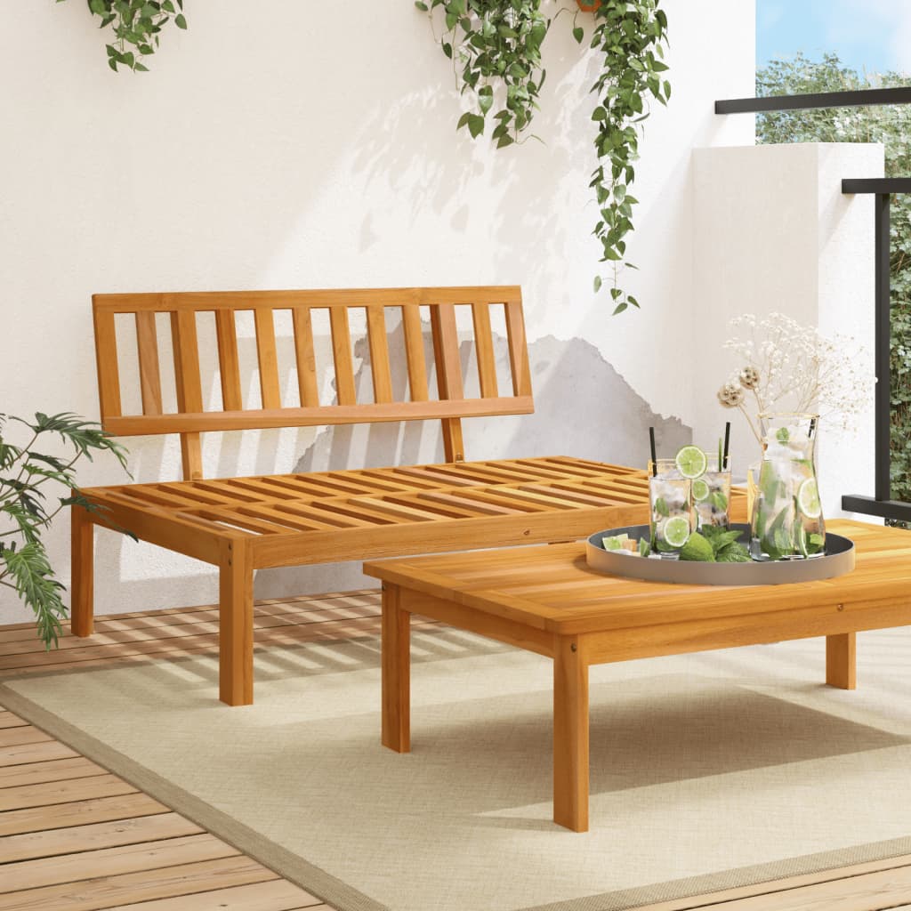 Garden Pallet Middle Sofa Solid Wood Acacia - Decor Base
