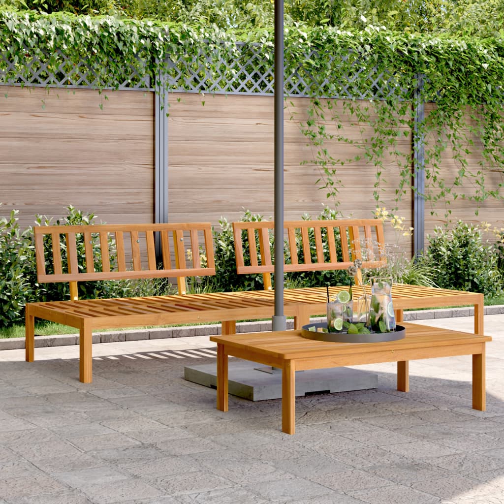 Garden Pallet Middle Sofas 2 pcs Solid Wood Acacia - vid-365847 - Decor Base