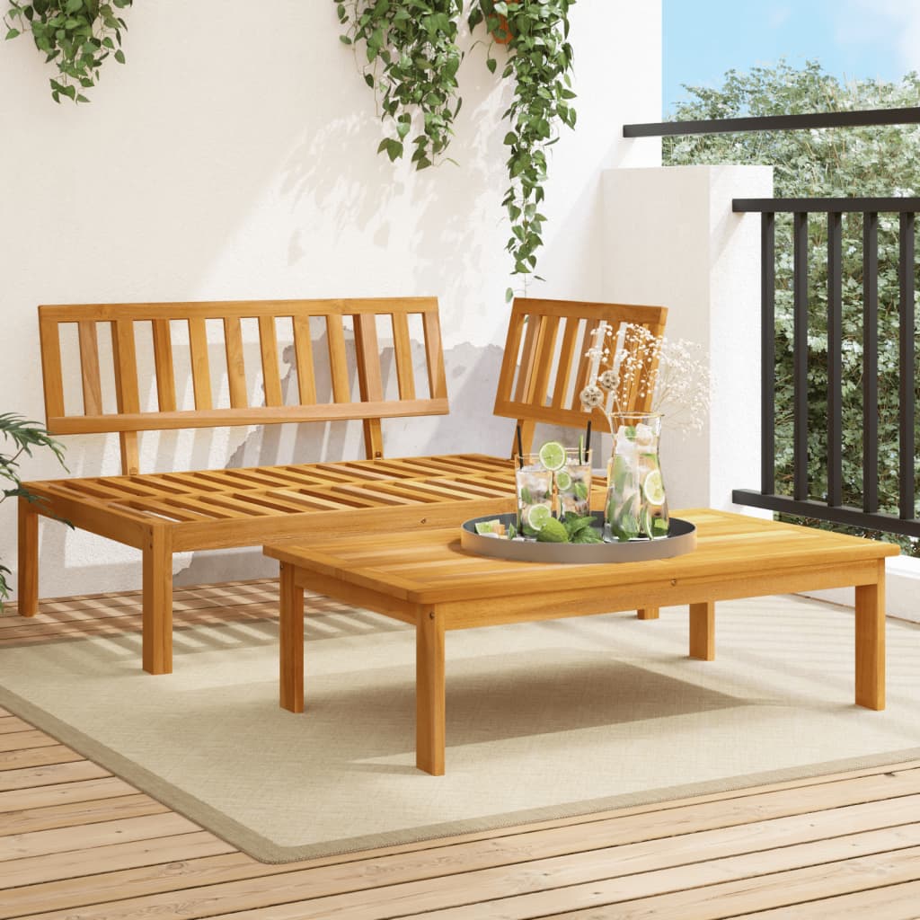 Garden Pallet Sofa Set 2 pcs Solid Wood Acacia - vid-365848 - Decor Base