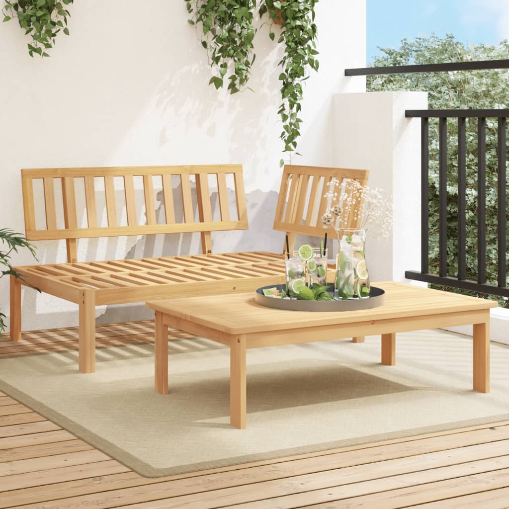 Garden Pallet Sofa Set 2 pcs Solid Wood Acacia - vid-365853 - Decor Base