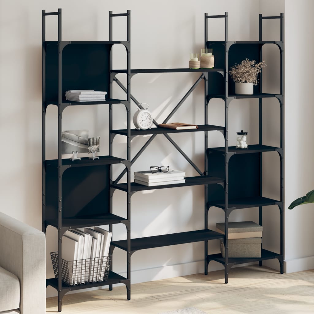 Bookshelf Black 155.5x24x166.5 cm Engineered Wood - Casper Homes