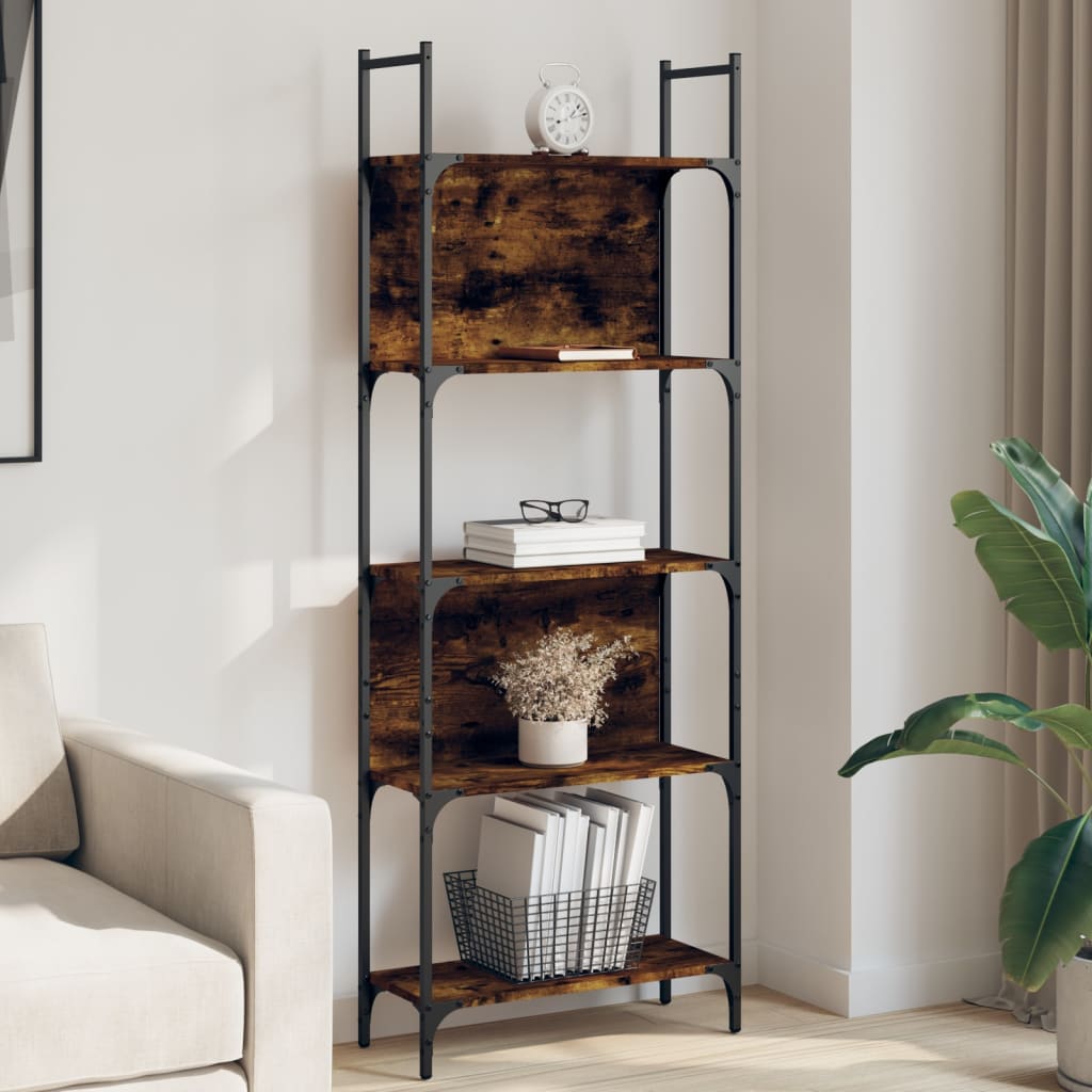 Bookshelf 5-Tier Smoked Oak 60.5x24x166.5 cm Engineered Wood - Direct Imports
