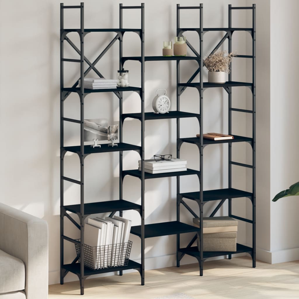 Bookshelf Black 127.5x28.5x172.5 cm Engineered Wood - Brittle & Co