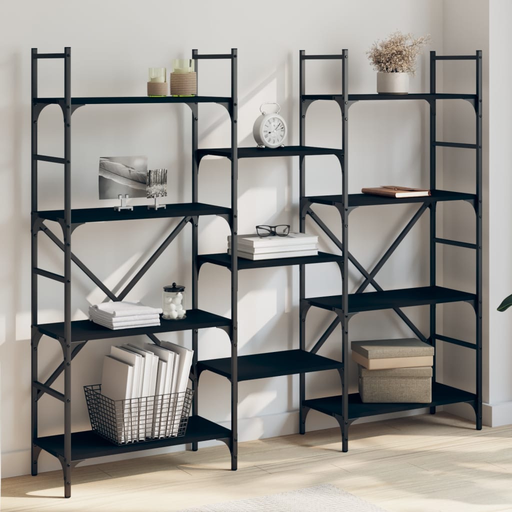 Bookshelf Black 160x28.5x136.5 cm Engineered Wood - Unbeatable Bargains