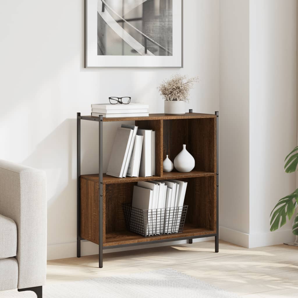 Bookcase Brown Oak 72x28x77.5 cm Engineered Wood - Brittle & Co