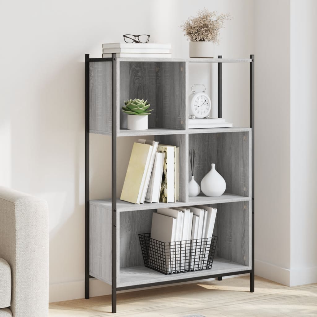 Bookcase Grey Sonoma 72x28x109 cm Engineered Wood - All Things Good