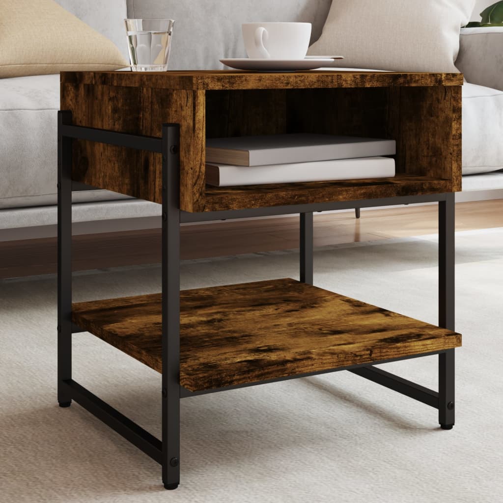 Coffee Table Smoked Oak 40x40x45 cm Engineered Wood - Merlin Deals