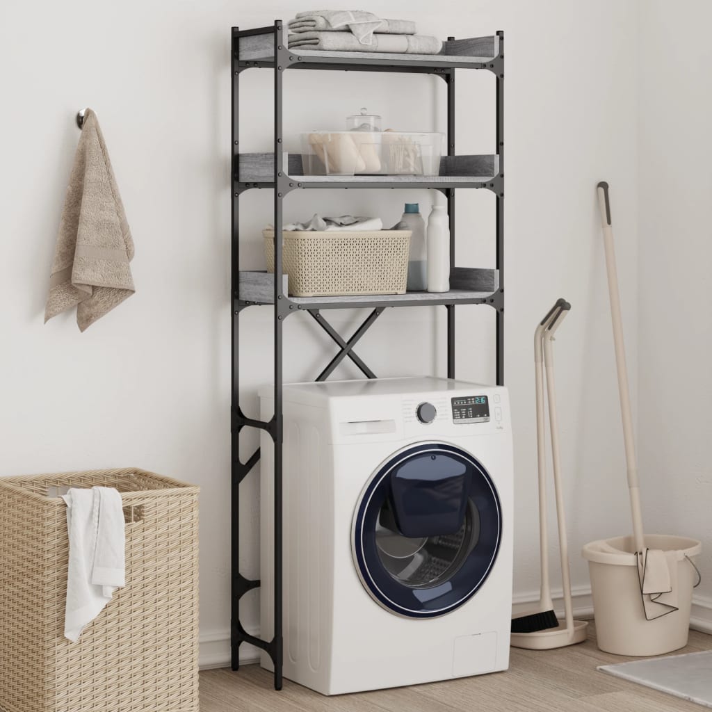 Washing Machine Shelf Grey Sonoma 67x25x163 cm Engineered Wood - Direct Imports