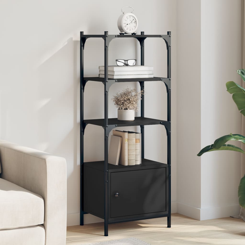 Bookcase 3-Tier Black 41x30x109.5 cm Engineered Wood - Brittle & Co