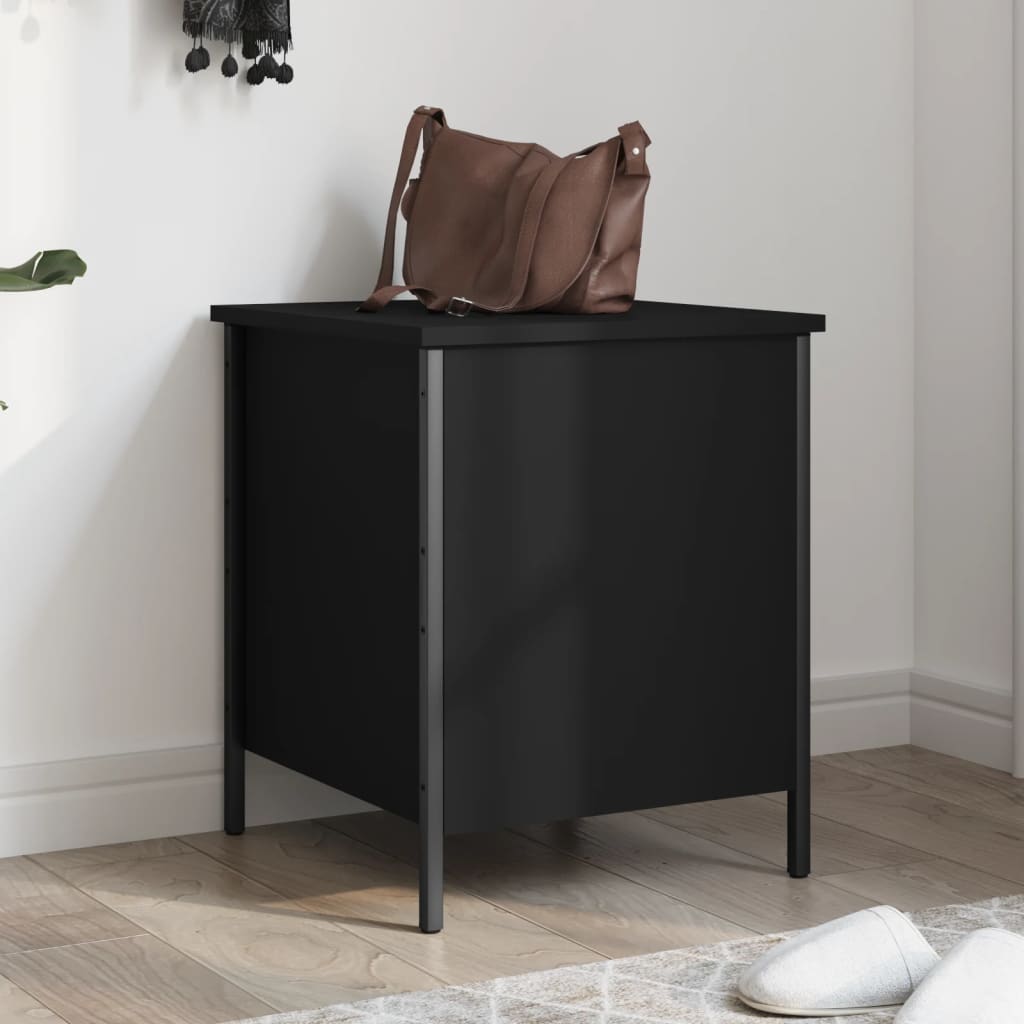 Storage Bench Black 40x42.5x50 cm Engineered Wood - Style and Chic