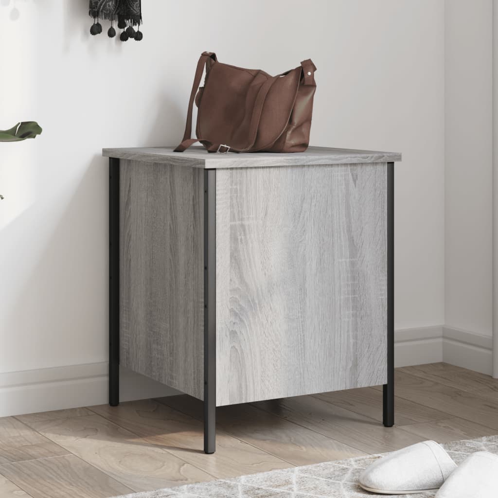 Storage Bench Grey Sonoma 40x42.5x50 cm Engineered Wood - Merlin Deals