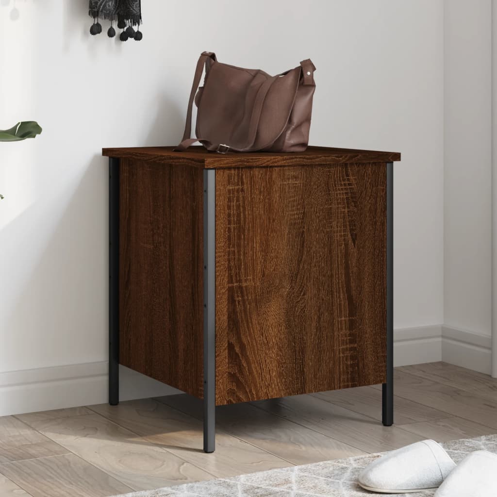 Storage Bench Brown Oak 40x42.5x50 cm Engineered Wood - Brittle & Co