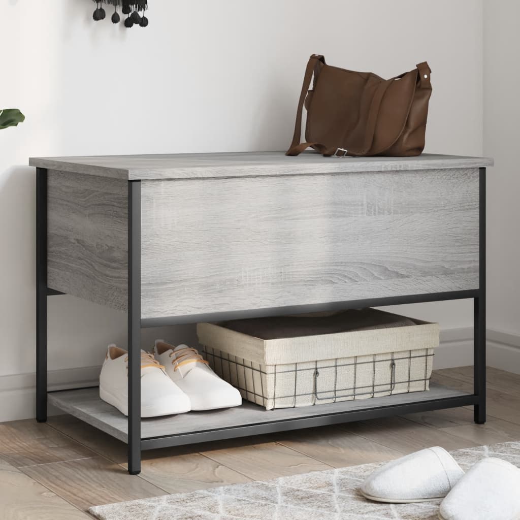 Storage Bench Grey Sonoma 70x42.5x47 cm Engineered Wood - Direct Imports