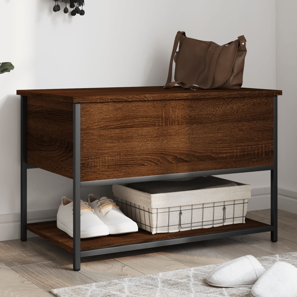 Storage Bench Brown Oak 70x42.5x47 cm Engineered Wood - R and M Furniture