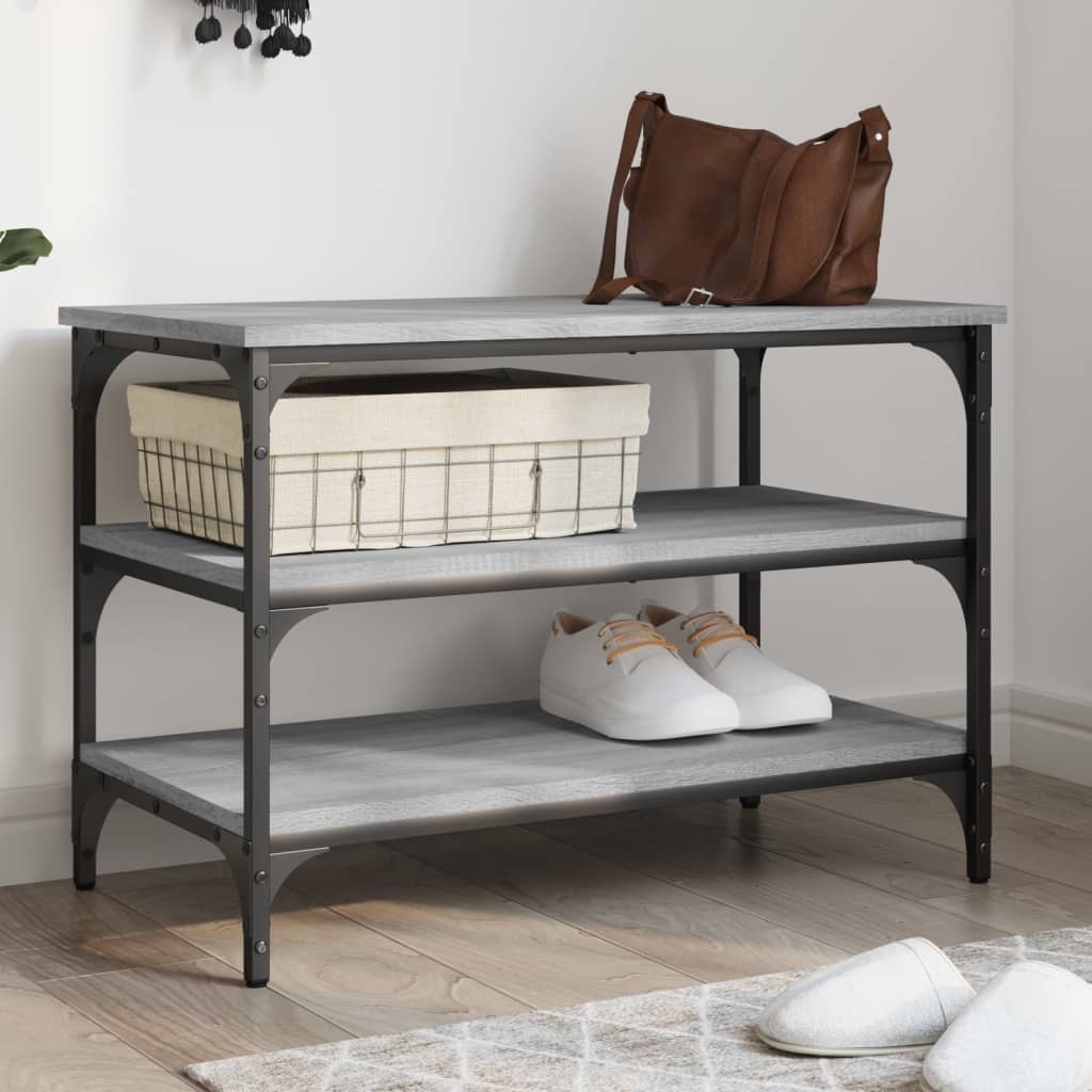 Shoe Bench Grey Sonoma 70x38.5x49 cm Engineered Wood - Casper Homes