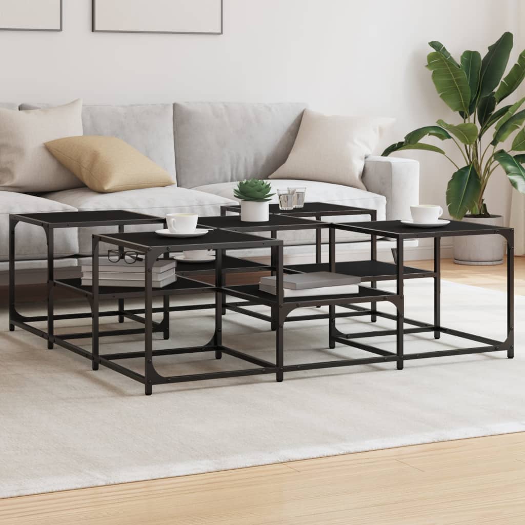 Coffee Table Black 121x121x40 cm Engineered Wood - Direct Imports