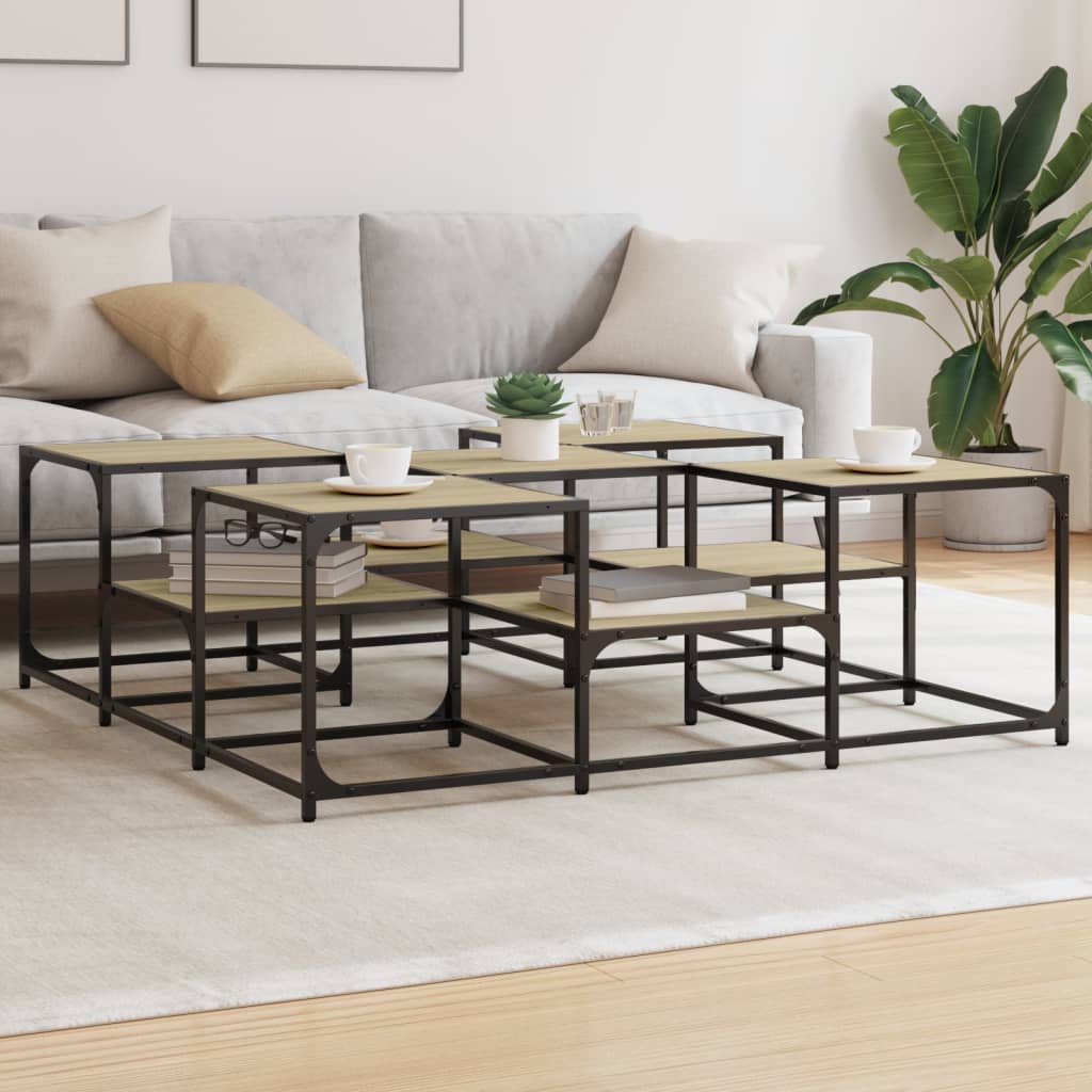 Coffee Table Sonoma Oak 121x121x40 cm Engineered Wood - Casper Homes